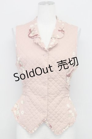 画像: PINK HOUSE / 秋桜ブーケリボンベスト  ピンク T-25-08-06-006-LO-TO-SA-ZI