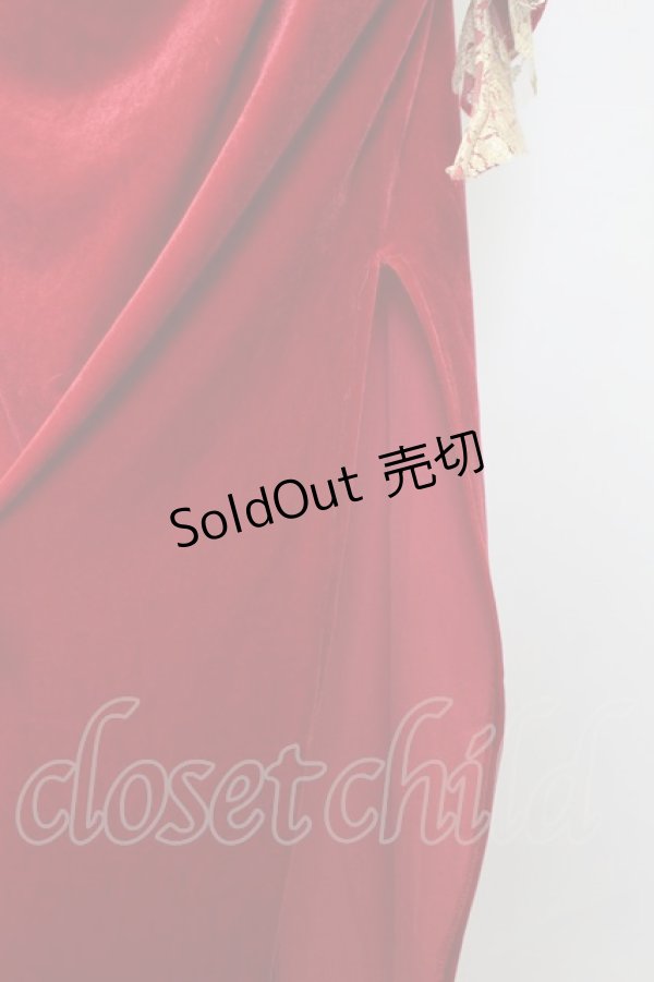 画像4: LACE MADE / 「スペイン野薔薇」コルセットドレス M ゴールドＸ赤 T-25-08-06-016-LO-OP-SA-ZI (4)