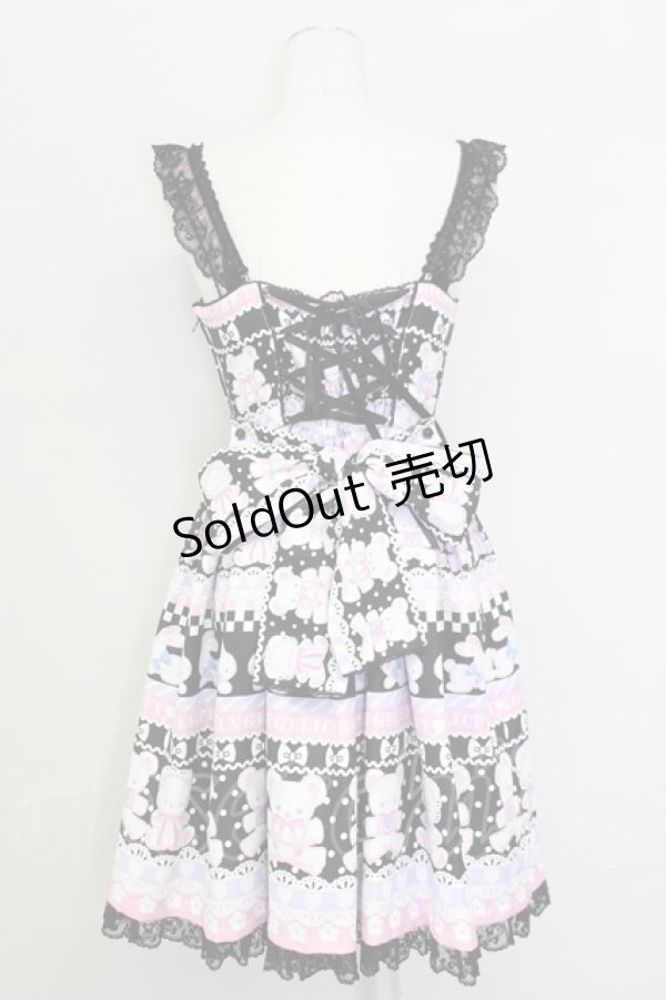 画像2: Angelic Pretty / Fancy Borderジャンパースカート  ブラック T-25-08-06-018-AP-OP-SA-ZT (2)