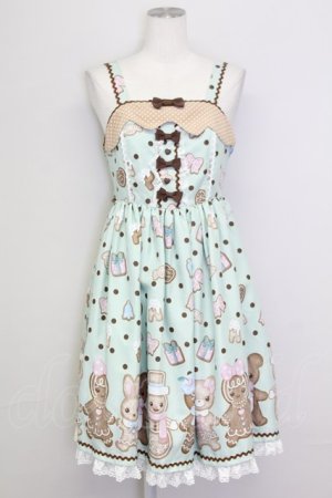 画像: Angelic Pretty / なかよしジンジャークッキージャンパースカート  ミント T-25-08-06-019-AP-OP-SA-ZT