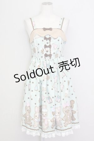 画像: Angelic Pretty / なかよしジンジャークッキージャンパースカート  ミント T-25-08-06-019-AP-OP-SA-ZI