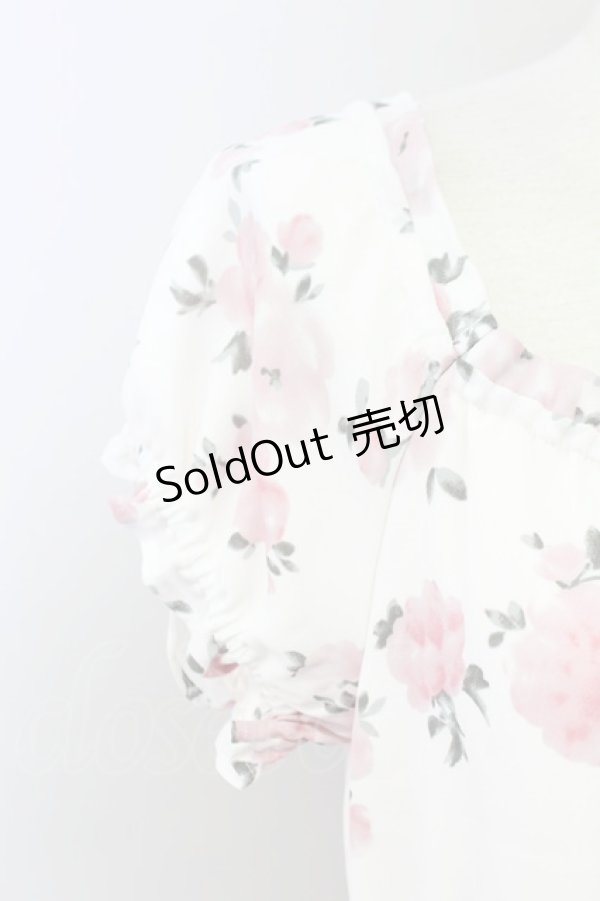 画像3: LODISPOTTO / シフォン花柄ワンピース  白ｘピンク T-25-08-09-016-LO-OP-AS-ZT492 (3)