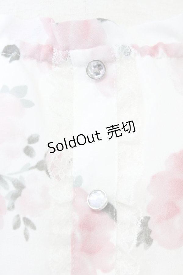 画像4: LODISPOTTO / シフォン花柄ワンピース  白ｘピンク T-25-08-09-016-LO-OP-AS-ZT492 (4)