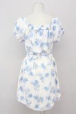 画像2: LODISPOTTO / シフォン花柄ワンピース  白ｘ青 T-25-08-09-017-LO-OP-AS-ZT492 (2)