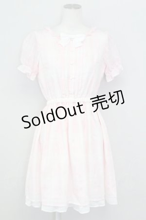 画像: LODISPOTTO / チェックシフォンワンピース  ピンク T-25-08-09-020-LO-OP-AS-ZT