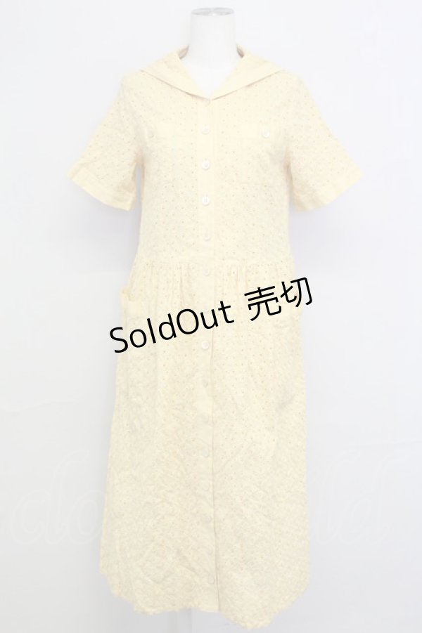 画像1: Jane Marple Dans Le Salon /Flower laceマリンカラードレス M イエロー T-25-08-10-019-JM-OP-SZ-ZI (1)