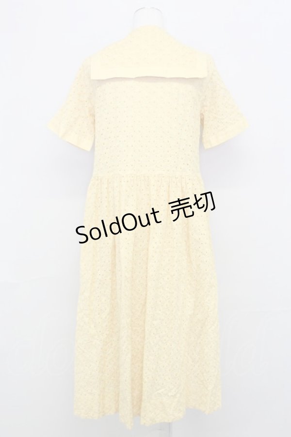 画像2: Jane Marple Dans Le Salon /Flower laceマリンカラードレス M イエロー T-25-08-10-019-JM-OP-SZ-ZI (2)