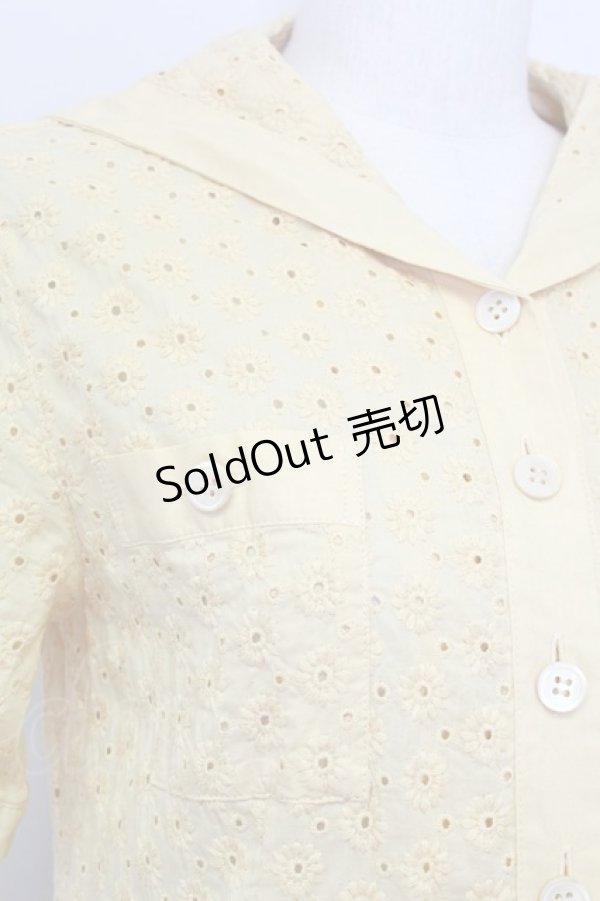 画像4: Jane Marple Dans Le Salon /Flower laceマリンカラードレス M イエロー T-25-08-10-019-JM-OP-SZ-ZI (4)