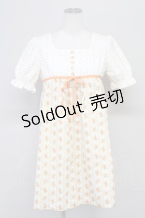 画像: an another angelus / フラワー切替ワンピース  オレンジ T-25-08-10-020-CA-OP-AS-ZT