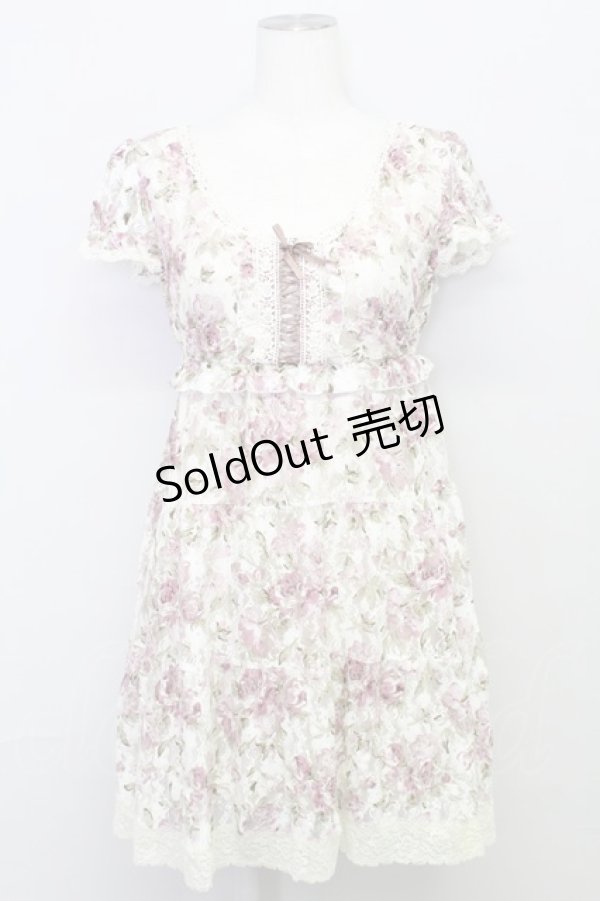 画像1: axes femme / 花柄レースチュニック  オフ T-25-08-10-023-AX-OP-HR-ZS (1)