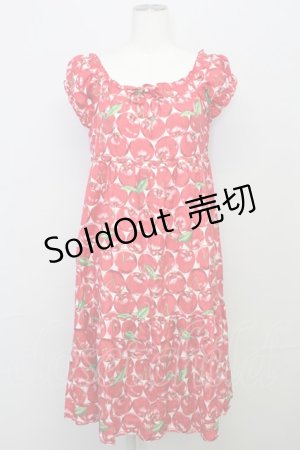 画像: Jane Marple /マルティプルチェリーワンピース  ピンク T-25-08-10-027-JM-OP-AS-ZS