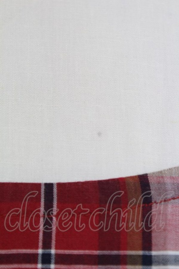 画像4: Jane Marple Dans Le Salon /マドラスチェックレイヤードワンピース  赤 T-25-08-10-028-JM-OP-AS-ZT349 (4)