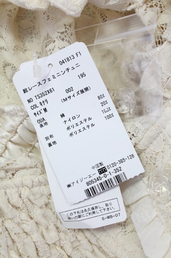 画像6: axes femme / 総レースフェミニンチュニック  キナリ T-25-08-10-009-AX-OP-HR-ZS (6)