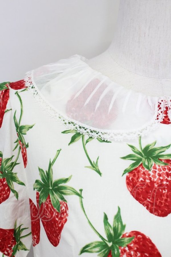 画像4: Jane Marple / ロイヤルストロベリーのワンピース  オフ T-25-08-10-015-JM-OP-ET-ZT349 (4)