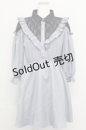 画像: LOLITAその他(お買取対象外) / レース切り替えワンピース M ブルーグレー T-25-08-12-024-LO-OP-SA-ZI