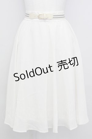 画像: F i.n.t / ラインゴムベルト付きシアースカート  アイボリー T-25-08-12-032-CA-SK-SA-ZI