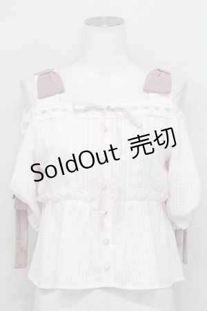 画像: axes femme POETIQUE / 肩リボントップス  ピンク T-25-08-12-005-AX-TO-SA-ZT