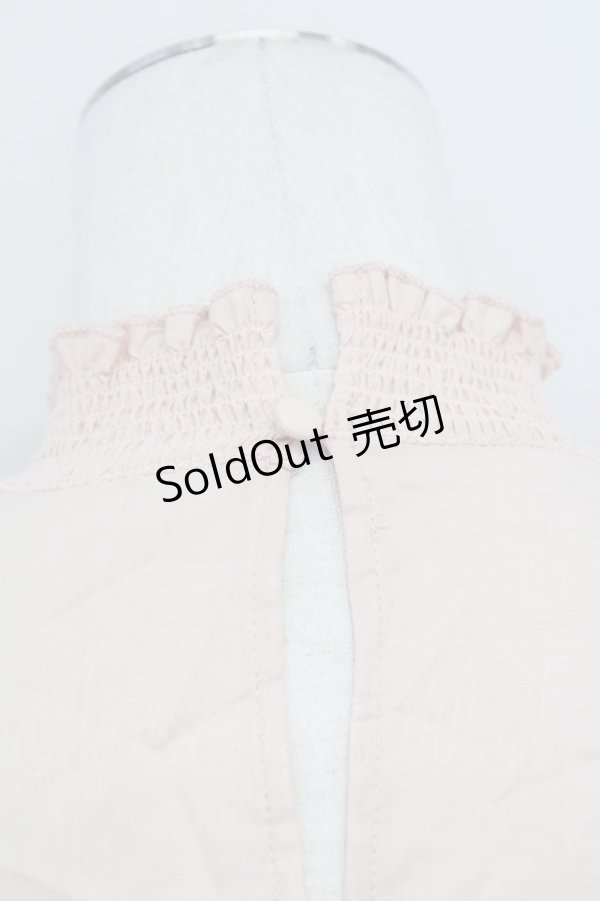 画像3: axes femme / ピンタックレースハイネックブラウス  ピンク T-25-08-12-006-AX-BL-SA-ZI (3)