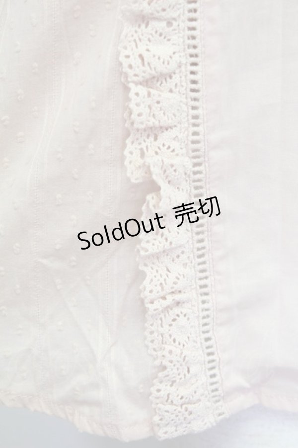 画像4: axes femme / ピンタックレースハイネックブラウス  ピンク T-25-08-12-006-AX-BL-SA-ZI (4)