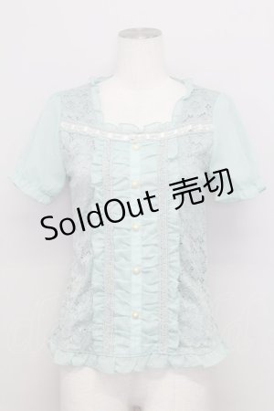 画像: axes femme / 総レースビスチェ風プルオーバー  ミント T-25-08-12-016-AX-TO-SA-ZT
