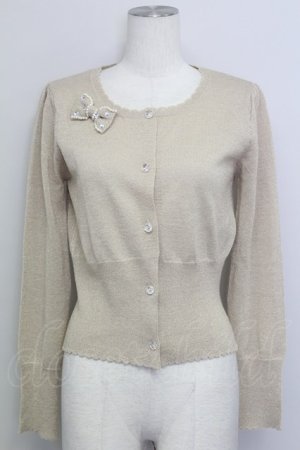 画像: Shirley Temple / ラメニットカーディガン 160CM ベージュラメ T-25-08-16-003-ET-TO-SA-ZT