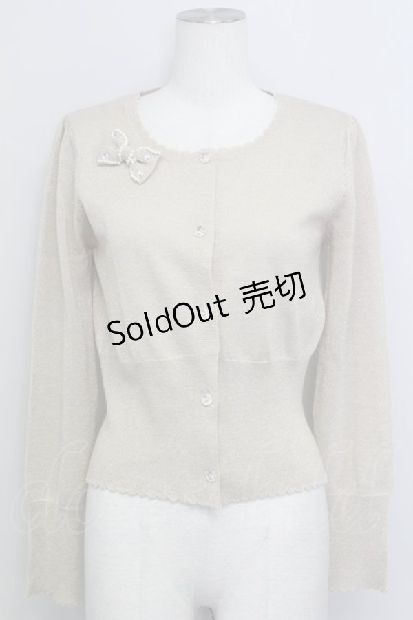 画像1: Shirley Temple / ラメニットカーディガン 160CM ベージュラメ T-25-08-16-003-ET-TO-SA-ZI (1)