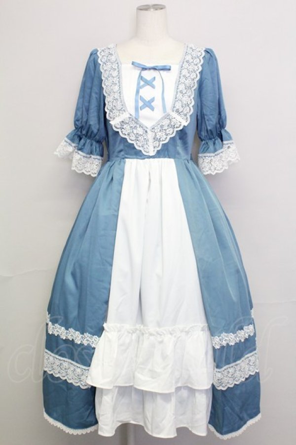 画像1: Chalmiere / シュエットワンピース M ブルー T-25-08-16-027-LO-OP-SA-ZI (1)