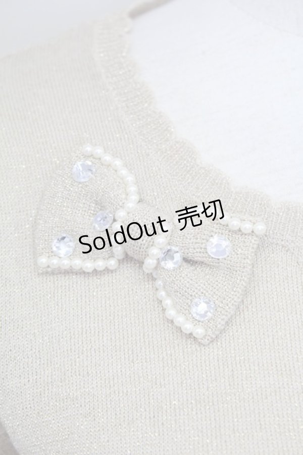 画像3: Shirley Temple / ラメニットカーディガン 160CM ベージュラメ T-25-08-16-003-ET-TO-SA-ZI (3)