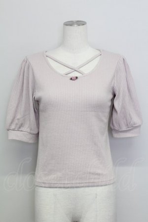 画像: Ank Rouge / ミニローズ半袖ニットトップス  ピンク T-25-08-16-004-CA-TO-SA-ZT