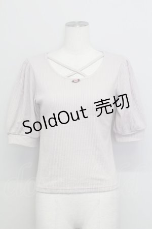 画像: Ank Rouge / ミニローズ半袖ニットトップス  ピンク T-25-08-16-004-CA-TO-SA-ZI