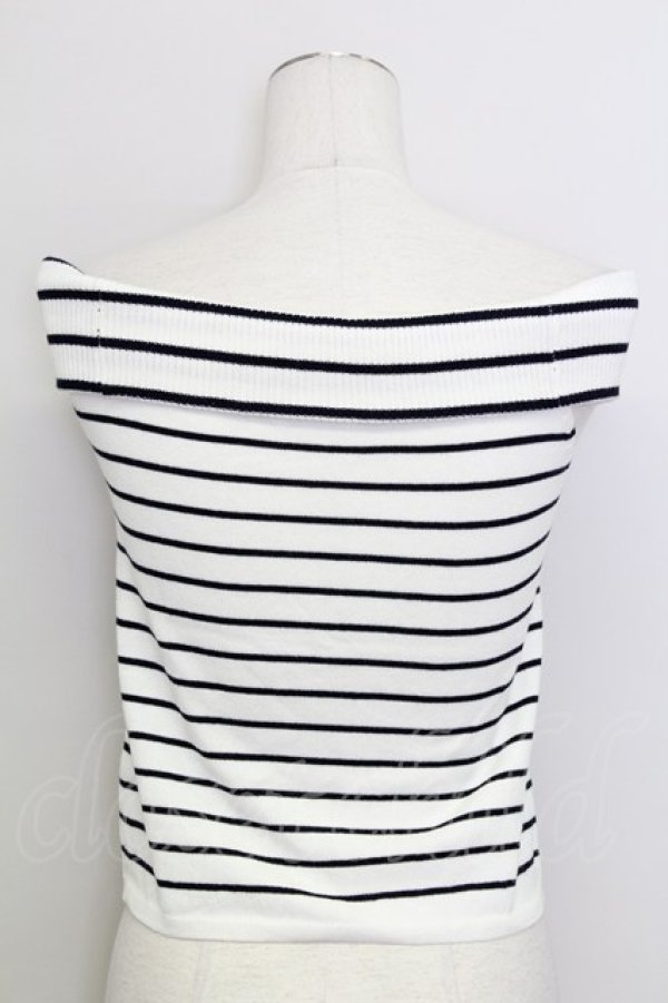 画像2: LIZ LISA / ボーダーオフショルニット  黒Ｘ白 T-25-08-16-001-LO-TO-SA-ZI (2)