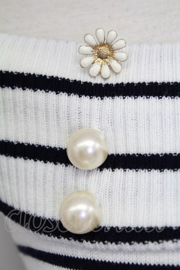 画像5: LIZ LISA / ボーダーオフショルニット  黒Ｘ白 T-25-08-16-001-LO-TO-SA-ZI (5)