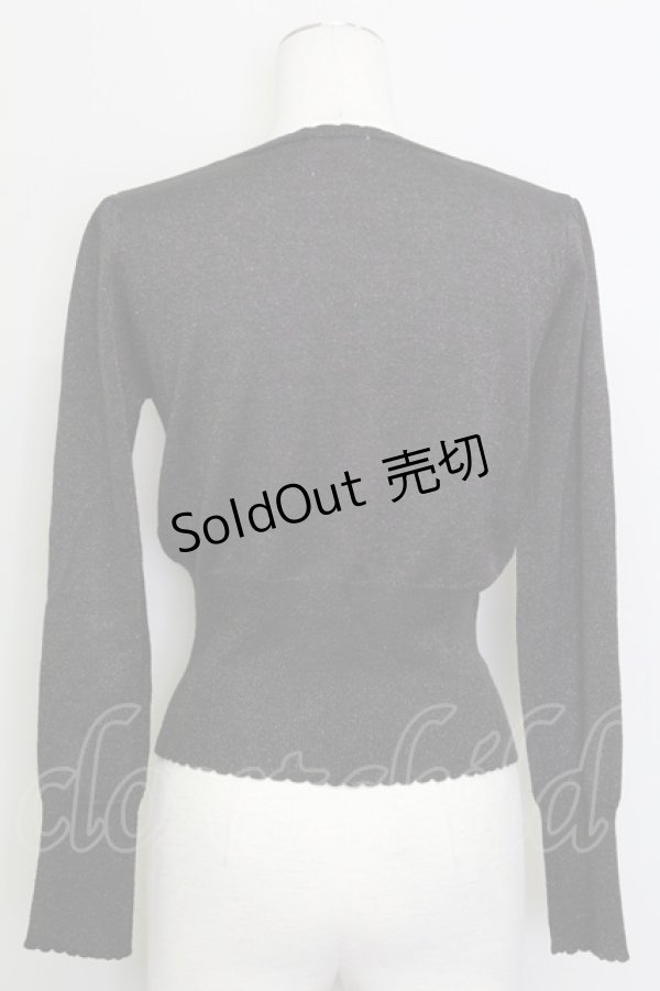 画像2: Shirley Temple / ラメニットカーディガン 160CM 黒ラメ T-25-08-16-015-ET-TO-SA-ZI (2)