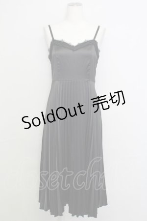 画像: Ank Rouge / プリーツキャミワンンピース  黒 T-25-08-16-018-CA-OP-SA-ZI