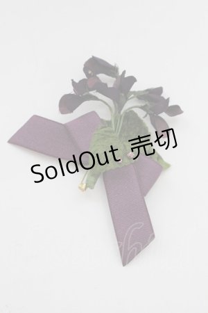 画像: Enchantlic Enchantilly / すみれリボンブローチ  パープルＸグリーン T-25-08-21-020-LO-AC-SA-ZT