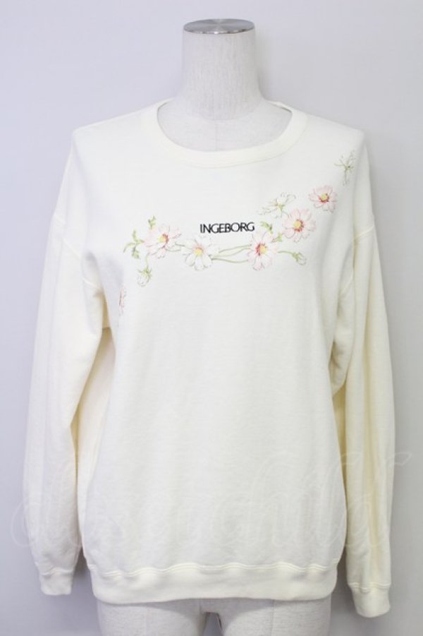 画像1: INGEBORG / コスモスプリントトレーナー L アイボリー T-25-08-21-003-LO-TO-SA-ZI (1)