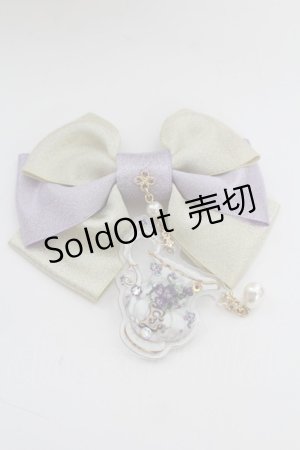 画像: Enchantlic Enchantilly / すみれの茶器リボンブローチ  ラベンダーＸゴールド T-25-08-21-024-LO-AC-SA-ZT