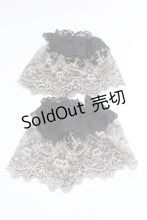 画像: ATELIER PIERROT / Eleanorレースカフス  黒Ｘゴールド T-25-08-21-031-EL-ZA-SA-ZI