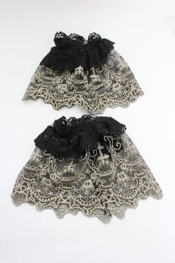ATELIER PIERROT / Eleanorレースカフス 黒Xゴールド T-25-08