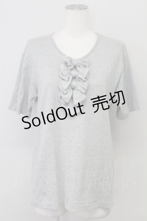 画像: INGEBORG / 4つリボン半袖カットソー  グレー T-25-08-21-007-LO-TO-SA-ZT210