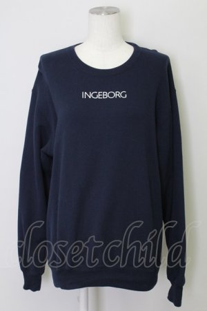 画像: INGEBORG / ロゴスウェット  ネイビー T-25-08-21-008-LO-TO-SA-ZT