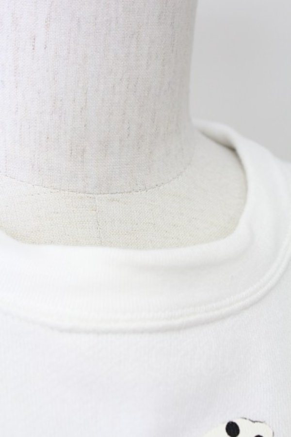 画像5: INGEBORG / ドットリボン&ロゴトレーナー  白 T-25-08-21-001-LO-TO-SA-ZI (5)