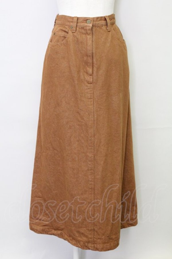 画像1: KANEKO ISAO / 後ろロゴワッペンポケットスカート  ブラウン T-25-08-21-014-EL-SK-SA-ZS (1)