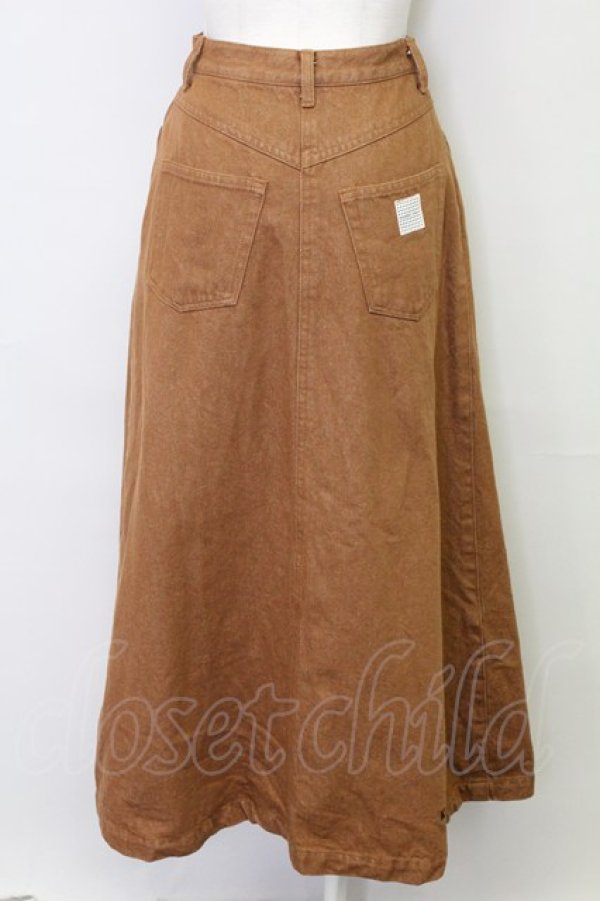 画像2: KANEKO ISAO / 後ろロゴワッペンポケットスカート  ブラウン T-25-08-21-014-EL-SK-SA-ZS (2)