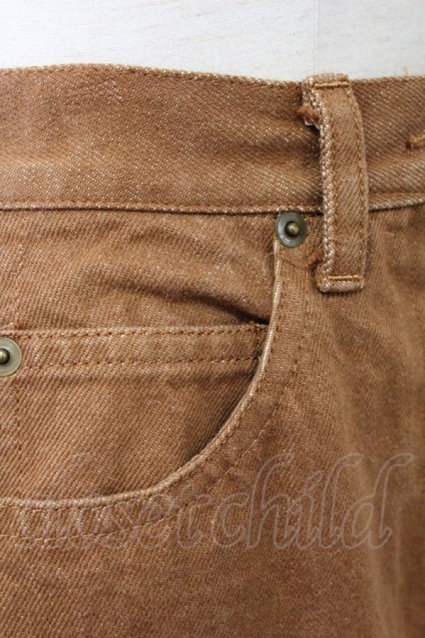 画像4: KANEKO ISAO / 後ろロゴワッペンポケットスカート  ブラウン T-25-08-21-014-EL-SK-SA-ZS (4)