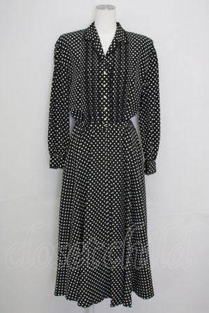 画像: INGEBORG / ドット長袖ワンピース  黒Ｘアイボリー T-25-08-24-024-LO-OP-SA-ZT
