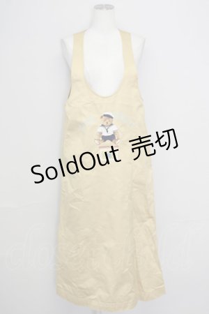 画像: PINK HOUSE / セーラーくまさん刺繍ジャンパースカート  イエロー T-25-08-24-027-LO-OP-SA-ZI
