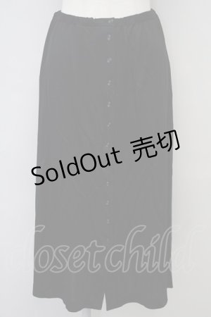 画像: KANEKO ISAO / 前開きペンシルスカート  ブラック T-25-08-24-029-EL-SK-SA-ZI