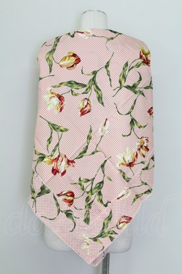 画像2: INGEBORG / チューリップギンガムチェック大判ストール  ピンクチェック T-25-08-24-036-LO-ZA-SA-ZI (2)