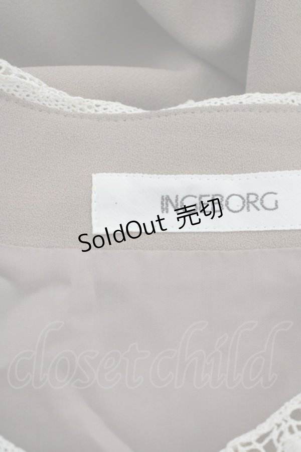 画像6: INGEBORG / レース襟半袖ワンピース  ベージュ T-25-08-24-014-LO-OP-SA-ZI (6)